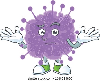 A picture of smirking coronavirus influenza cartoon character design style