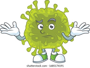 A picture of smirking coronavirus spread cartoon character design style