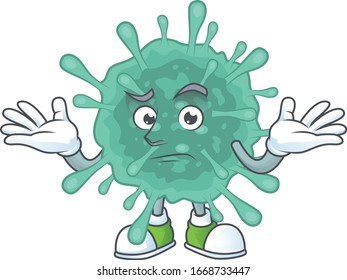 A picture of smirking coronaviruses cartoon character design style
