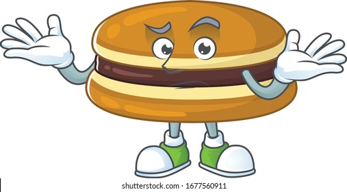 A picture of smirking dorayaki cartoon character design style