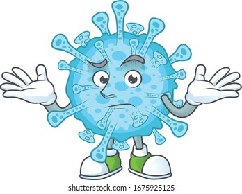A picture of smirking fever coronavirus cartoon character design style