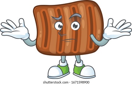 A picture of smirking roasted beef cartoon character design style