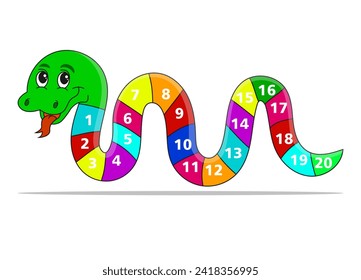 Picture of a snake in mathematics with numbers