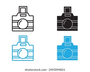 Picture snapshot icon black and white vector outline sign
