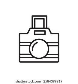 Picture snapshot icon black and white vector outline sign