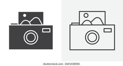 Picture snapshot icon Line graphics illustration