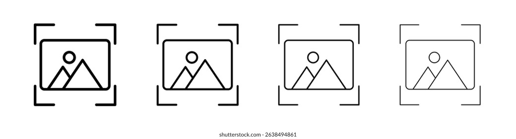 Picture snapshot icon Outline sign symbol set