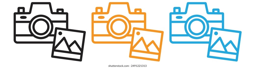 Picture snapshot vector logo set collection for web app ui