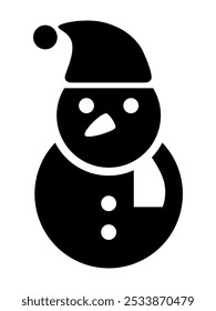A picture of a snowman with a Santa Claus hat on top, is an icon that we often see at Christmas.