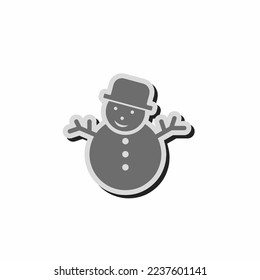 Is a picture of a snowman.
Vector illustration