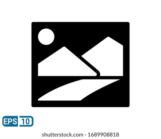 Picture solid style icon, vector illustration on white background. EPS 10