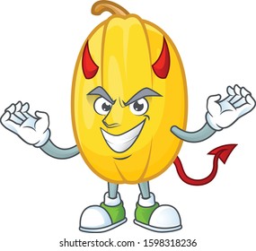 Picture of spaghetti squash as a Devil cartoon mascot