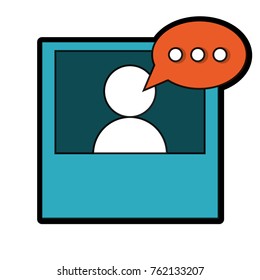 picture with speech bubble icon