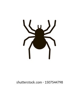 Picture of spider, black spider. Picture for science, holidays halloween. Vector illustration.