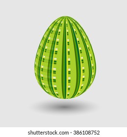 Picture spring egg with green striped pattern on the shell
Spring egg with green striped pattern on the shell on a gray background with shadow