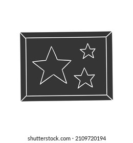 Picture Stars Icon Silhouette Illustration. Poster Rectangular Vector Graphic Pictogram Symbol Clip Art. Doodle Sketch Black Sign.