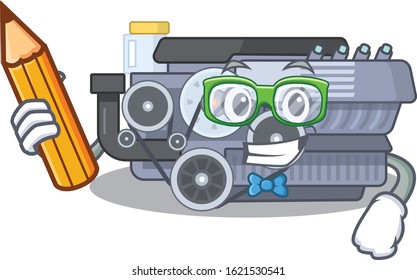 A picture of Student combustion engine character holding pencil