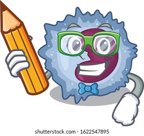 A picture of Student monocyte cell character holding pencil
