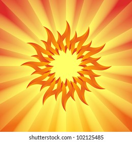 The picture of stylized Sun with rays