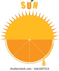 Imagen del sol mitad de naranja