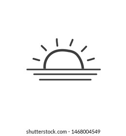 A picture of the sunrise. A symbol of the weather. Vector doodle