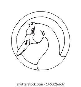 Picture of swan, coloring sheet.
