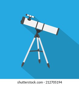 picture of telescope, flat style icon