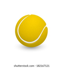 picture of tennis ball on white background, vector eps 10 illustration