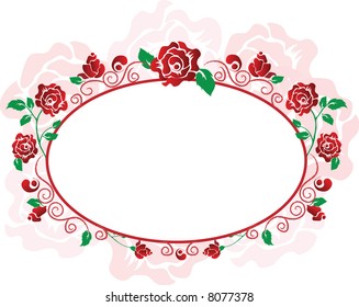 Picture of text frame made of roses