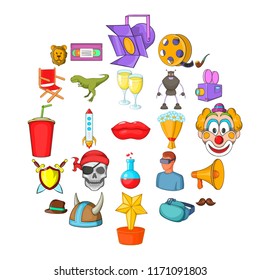 Picture theater icons set. Cartoon set of 25 picture theater vector icons for web isolated on white background