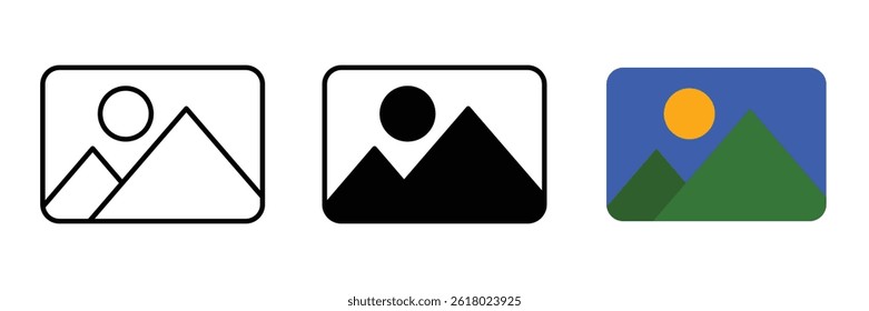 Picture Thumbnail icon set. photo gallery thumbnail icon symbol