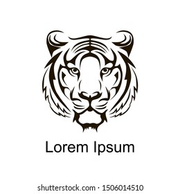 The picture of the tiger logo, black and white. Logo for representatives of enterprises, enterprises, vectors logo.