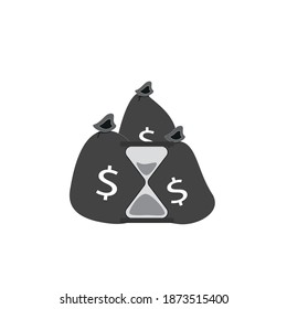 picture, time money, vector on white background