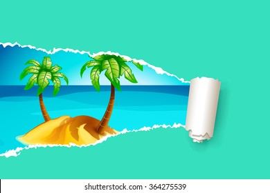 picture of torn paper and island