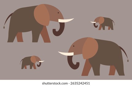 A picture of tow elephants and picture of a baby elephant