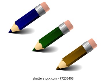 the picture  of tree coloured pencils