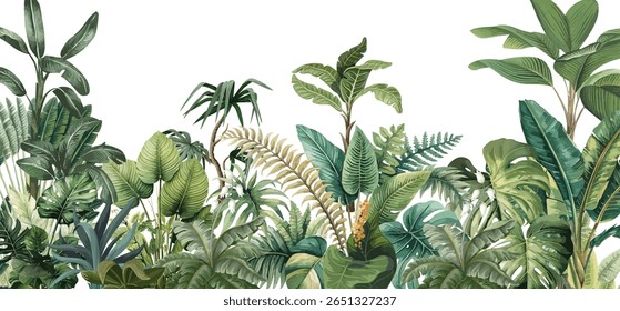 A picture of a tropical plant with a building in the background 