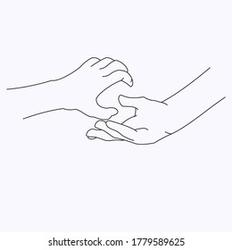 imagen de dos manos juntas y a punto de estrecharse la mano entre ellas. adecuado para los iconos del día de la amistad mundial