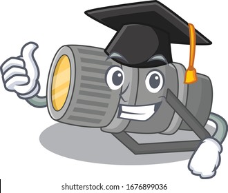 A picture of underwater flashlight with black hat for graduation ceremony