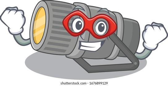 A picture of underwater flashlight in a Super hero cartoon character