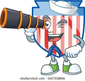 A picture of USA stripes shield Sailor style with binocular
