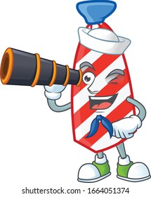 A picture of USA stripes tie Sailor style with binocular