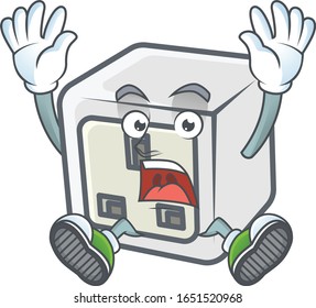 Una imagen del diseño de caricaturas de la toma de corriente USB con un gesto impactante