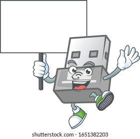 Una imagen del personaje de caricatura del adaptador inalámbrico USB con placa