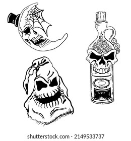 imagen para decoraciones de Halloween; estos elementos se pueden utilizar para decorar objetos de estilo tableware y Halloween