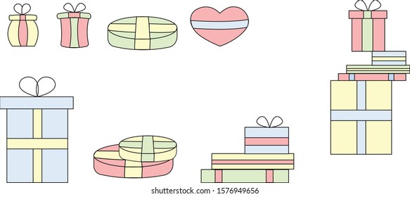 The picture with varicoloured present