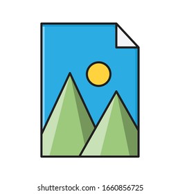 picture vector flat color icon 