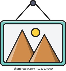 picture vector flat color icon 