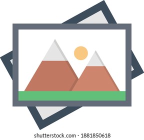 icono de color plano vectorial de imagen