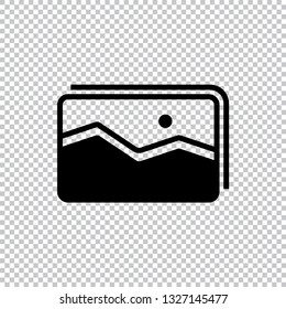 Picture Vector Icon, Black and White Image Element Vector Illustration icon on a transparent background.